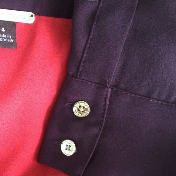 Dana Buchman Baroque Print Red Blouse, Size 4 - Picture 8 of 8